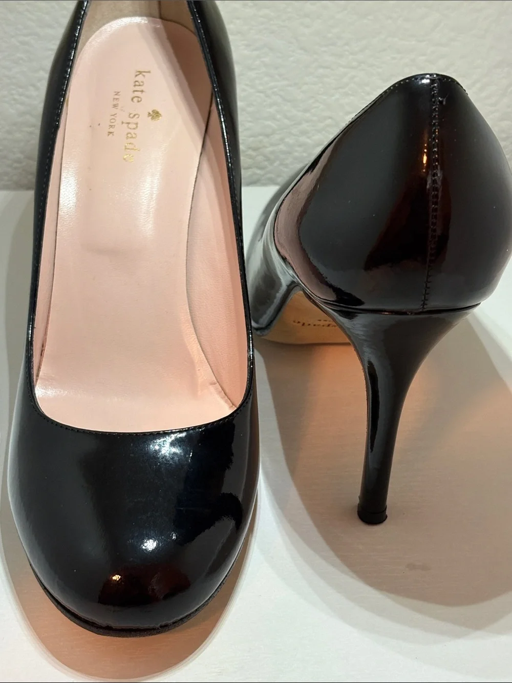 kate spade Black Patent Leather Round-Toe Pumps